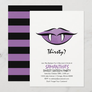 Vampire Lips Gothic Sweet Sixteen Uitnodigingskaar Kaart