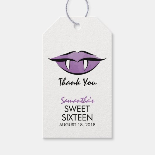 Vampire Lips Gothic Sweet Sixteen Verjaardagscadea Cadeaulabel (Voorkant)