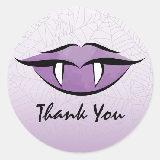 Vampire Lips Halloween Birthday Bedankt Sticker (Voorkant)