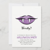 Vampire Lips Halloween Party Invitation Card Kaart (Voorkant)