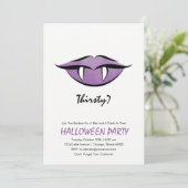 Vampire Lips Halloween Party Invitation Card Kaart (Staand voorkant)