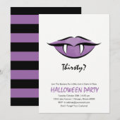 Vampire Lips Halloween Party Invitation Card Kaart (Voorkant / Achterkant)