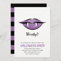Vampire Lips Halloween Party Invitation Card