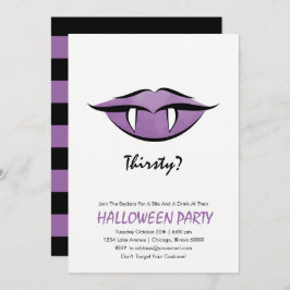 Vampire Lips Halloween Party Invitation Card Kaart