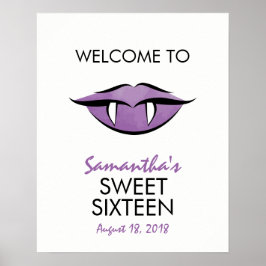 Vampire Lips Sweet Sixteen Birthday Welkom Poster