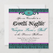 Vampire Lover's Ball Gothic Damask Green & Black Kaart (Achterkant)