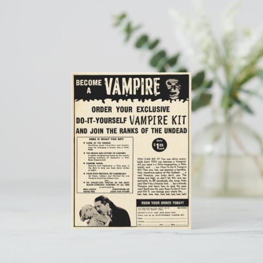  Vampire Mail Order Advertisation Briefkaart (Staand voorkant)