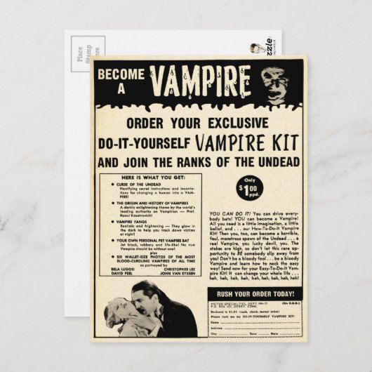  Vampire Mail Order Advertisation Briefkaart (Voorkant / Achterkant)