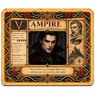 Vampire, middeleeuwse bestiariumkunst muismat