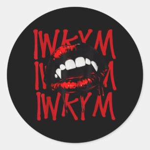 Vampire Mond Grappige Halloween Kostuum Iwkym Ronde Sticker
