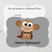 Vampire Monkey Halloween Party Invitation Kaart (Voorkant / Achterkant)