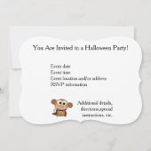 Vampire Monkey Halloween Party Invitation Kaart (Achterkant)