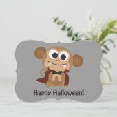 Vampire Monkey Halloween Party Invitation Kaart (Staand voorkant)