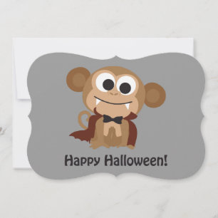 Vampire Monkey Halloween Party Invitation Kaart