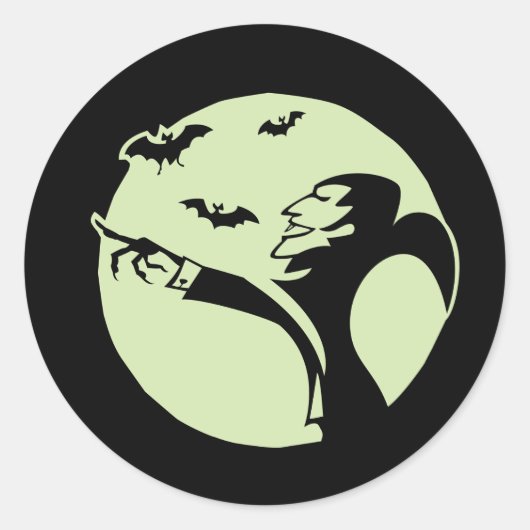 Vampire Moon Ronde Sticker (Voorkant)