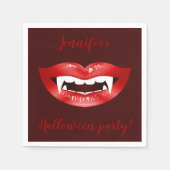 Vampire Mouth Personalized Halloween Party Text Servetten (Voorkant)