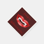 Vampire Mouth Personalized Halloween Party Text Servetten (Hoek)