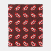 Vampire Mouths Illustrated Pattern Halloween Fleece Deken (Voorkant)