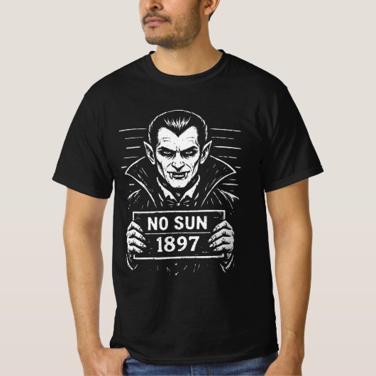 Vampire Mugshot – Geen Zon 1897 T-shirt (Voorkant)