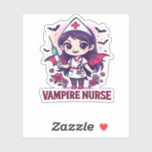 Vampire Nurse Shirt � Funny Halloween Medical Work Sticker (Vel)