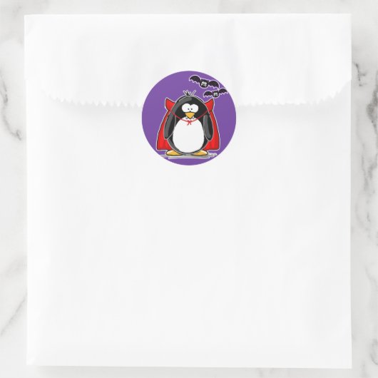 Vampire Penguin Ronde Sticker (Tas)