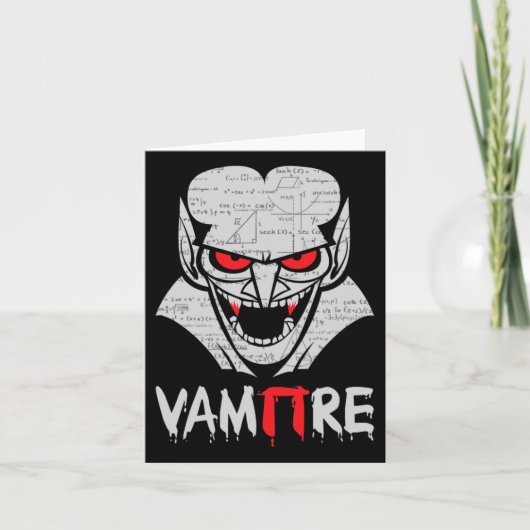 Vampire Pi Halloween Kostuum Funny Wiskunde Scienc Kaart (Voorkant)