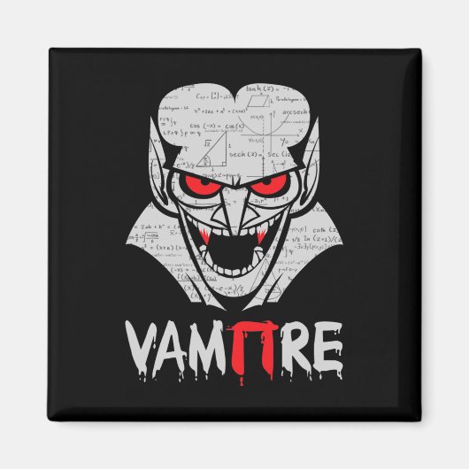 Vampire Pi Halloween Kostuum Funny Wiskunde Scienc Magneet (Voorkant)