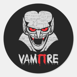 Vampire Pi Halloween Kostuum Funny Wiskunde Scienc Ronde Sticker