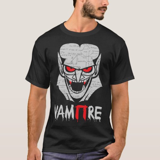 Vampire Pi Halloween Kostuum Funny Wiskunde Scienc T-shirt (Voorkant)