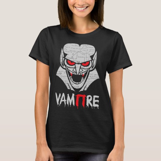 Vampire Pi Halloween Kostuum Funny Wiskunde Scienc T-shirt (Voorkant)