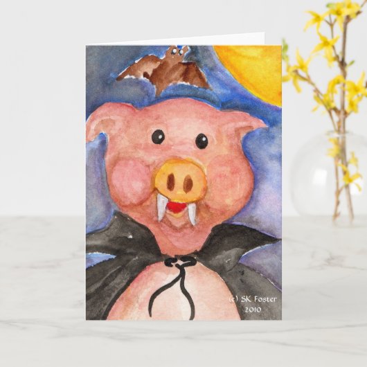 Vampire Pig Kaart (Gele Bloem)