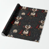 Vampire pinguïn inpakpapier verjaardagen Kerstmis (Uitgerold)