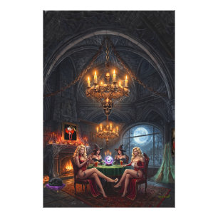 Vampire Pokermeisjes Willen Gewoon Pret Hebben Foto Afdruk