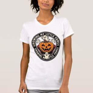 Vampire Pompoen Badge Mijn Kleine Hoektanden Laten T-shirt