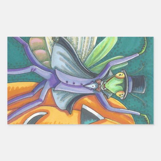 VAMPIRE PRAYING MANTIS BUG STICKER SHEET Rectangle (Voorkant)