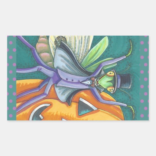 VAMPIRE PRAYING MANTIS BUG STICKER SHEET Rectangle (Voorkant)