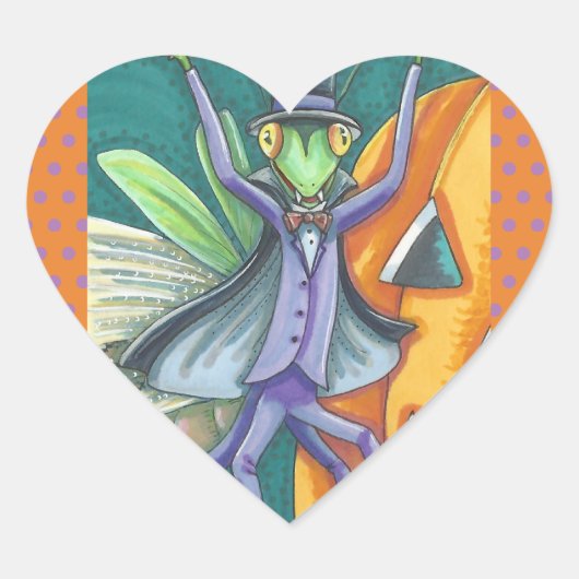 VAMPIRE PRAYING MANTIS BUG STICKERS SHEET Heart (Voorkant)
