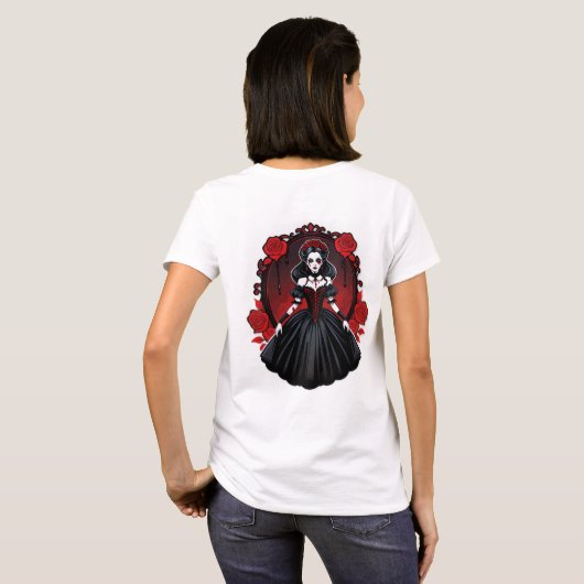 Vampire Queen Aesthetic - Elegante Gotische Hallow T-shirt (Achterkant volledig)