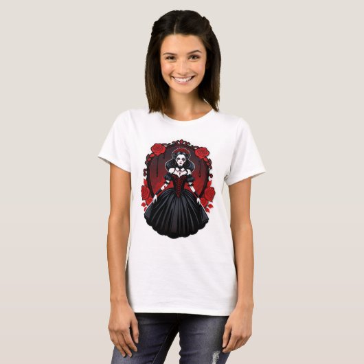 Vampire Queen Aesthetic - Elegante Gotische Hallow T-shirt (Voorkant volledig)