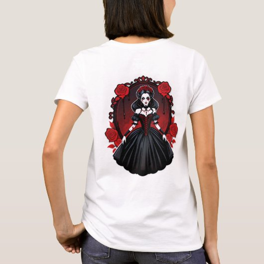 Vampire Queen Aesthetic - Elegante Gotische Hallow T-shirt (Achterkant)