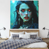Vampire Queen: Dark Allure Art Canvas Afdruk (Insitu (Slaapkamer))