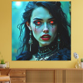 Vampire Queen: Dark Allure Art Canvas Afdruk (Insitu (Woonkamer))