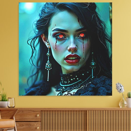 Vampire Queen: Dark Allure Art Canvas Afdruk (Insitu (Woonkamer))