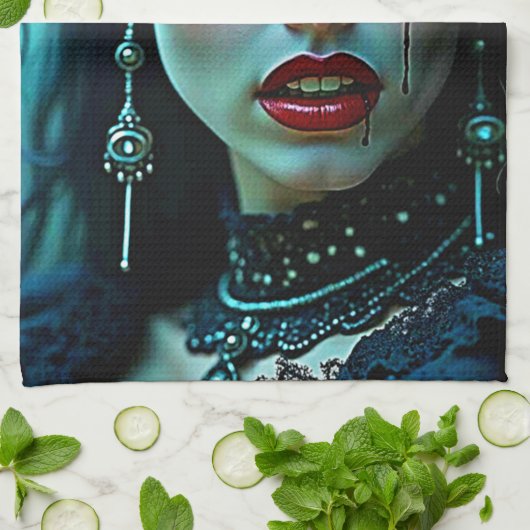 Vampire Queen: Dark Allure Art Theedoek (Gevouwen)