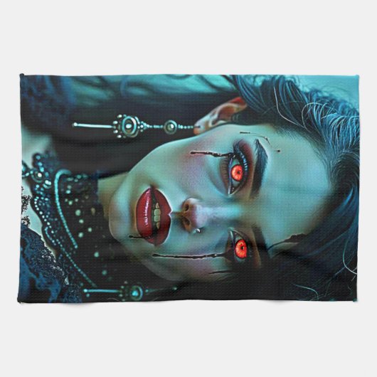 Vampire Queen: Dark Allure Art Theedoek (Horizontaal)
