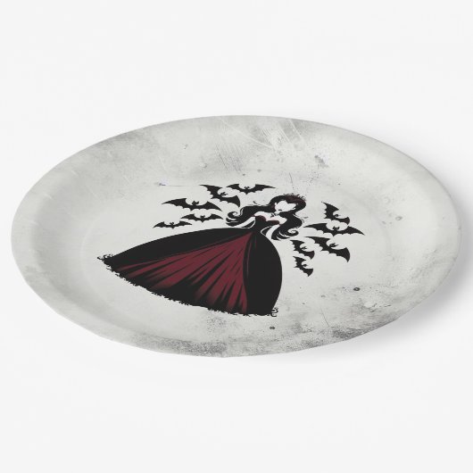 Vampire Queen Halloween Feest Papieren Bordje (Gekanteld)