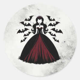 Vampire Queen Halloween-feest Ronde Sticker