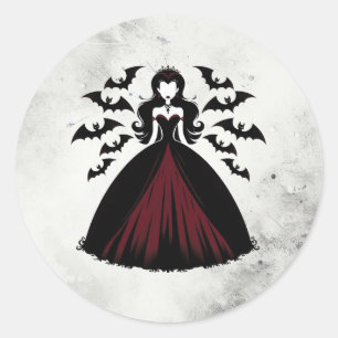 Vampire Queen Halloween Feest Ronde Sticker