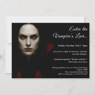 Vampire Queen – Halloween Kostuumfeest Uitnodiging