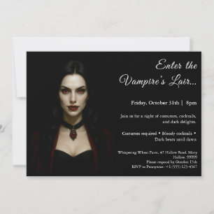 Vampire Queen – Halloween Kostuumfeest Uitnodiging